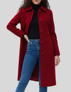 Cappotto da donna con silhouette aderente e svasata | Chiusura con bottoni e fascino senza tempo