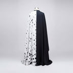 Costume da Crudelia De Mon per Halloween per bambini con parrucca Cape Deville divisa in bianco e nero