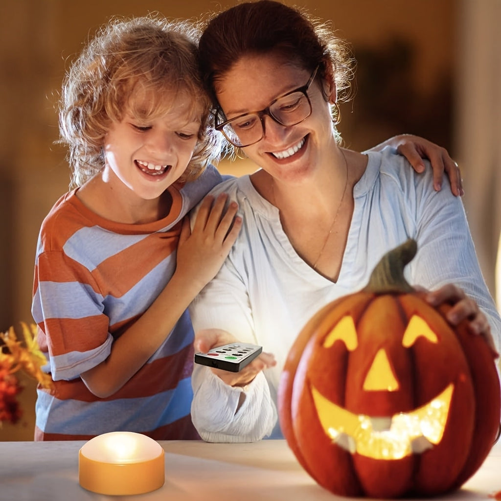Luci di zucca per bambini di Halloween Jack O Lantern con telecomando e candele LED per la decorazione