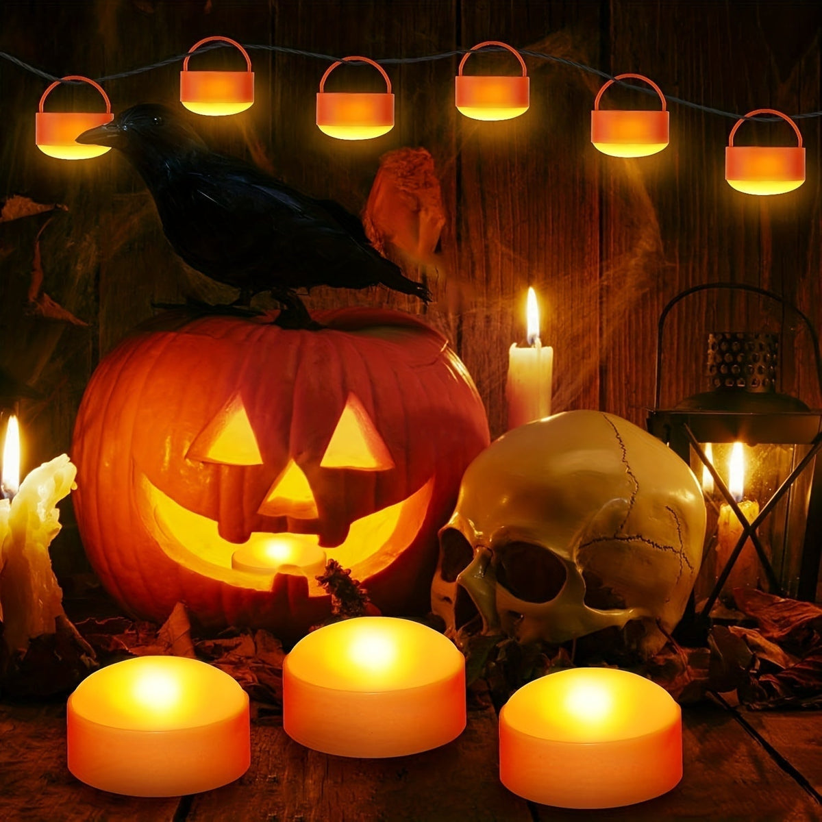 Luci di zucca per bambini di Halloween Jack O Lantern con telecomando e candele LED per la decorazione