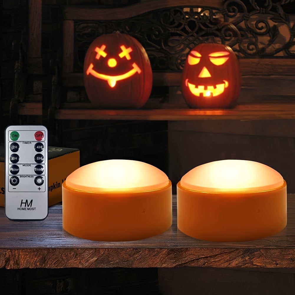 Luci di zucca per bambini di Halloween Jack O Lantern con telecomando e candele LED per la decorazione