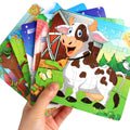 Puzzle per bambini in legno con animali dei cartoni animati