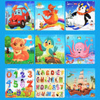 Puzzle per bambini in legno con animali dei cartoni animati