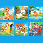 Puzzle per bambini in legno con animali dei cartoni animati