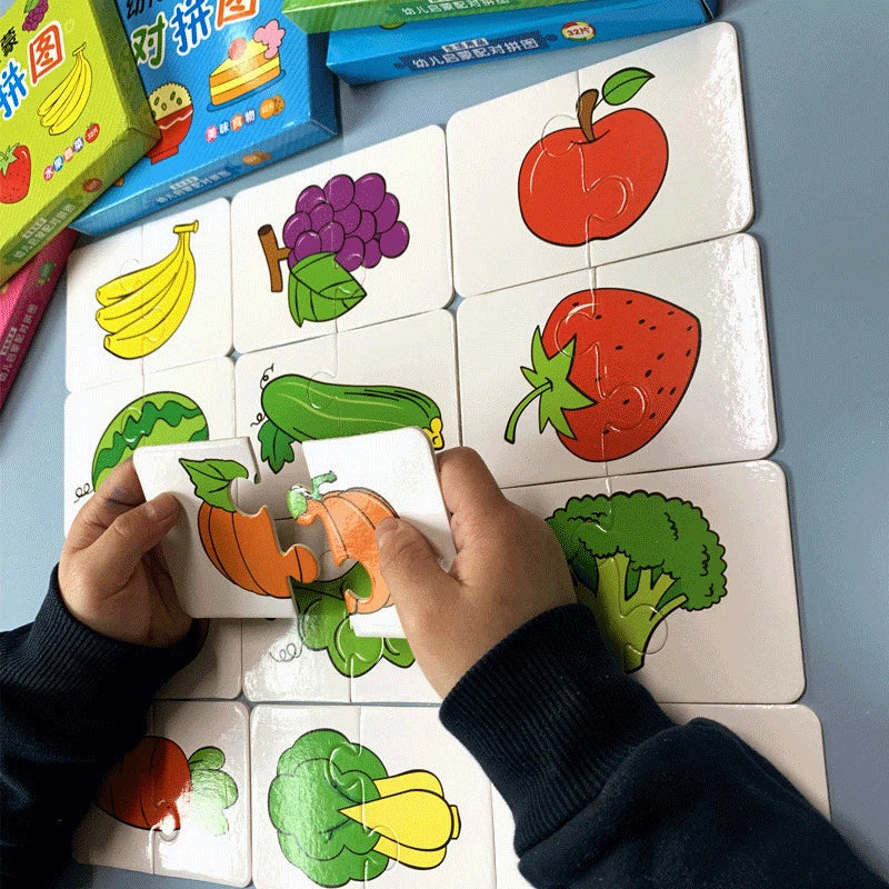 Set di puzzle in legno per lo sviluppo cognitivo dei bambini
