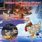 Gallina luminosa con sciarpa Decorazione natalizia