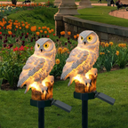 Lampada da giardino solare a gufo per vialetto da esterno con picchetto