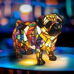 Lampada da tavolo decorativa con statuetta di cane in resina