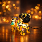 Lampada da tavolo decorativa con statuetta di cane in resina