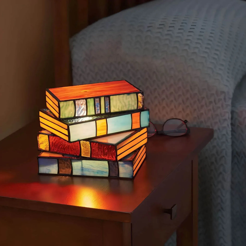 Lampada Libro in Vetro Colorato | Illuminazione Artistica Artigianale