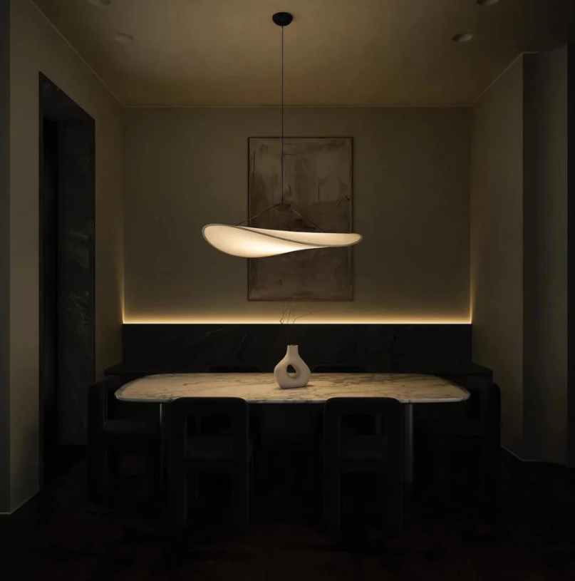 Lampadario a sospensione SoraHaze in stile Japandi con luce rilassante