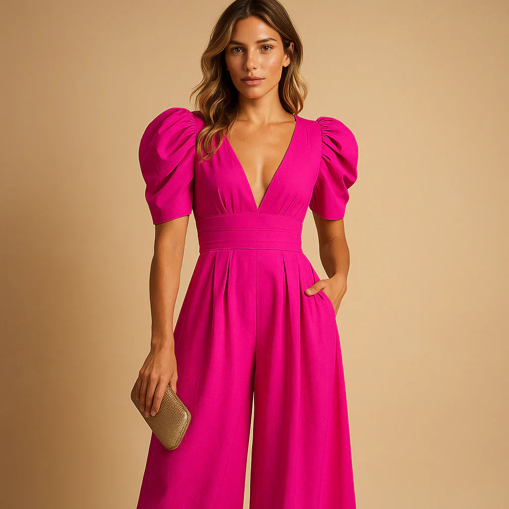 Leanne | Maxi tuta da donna con maniche a sbuffo