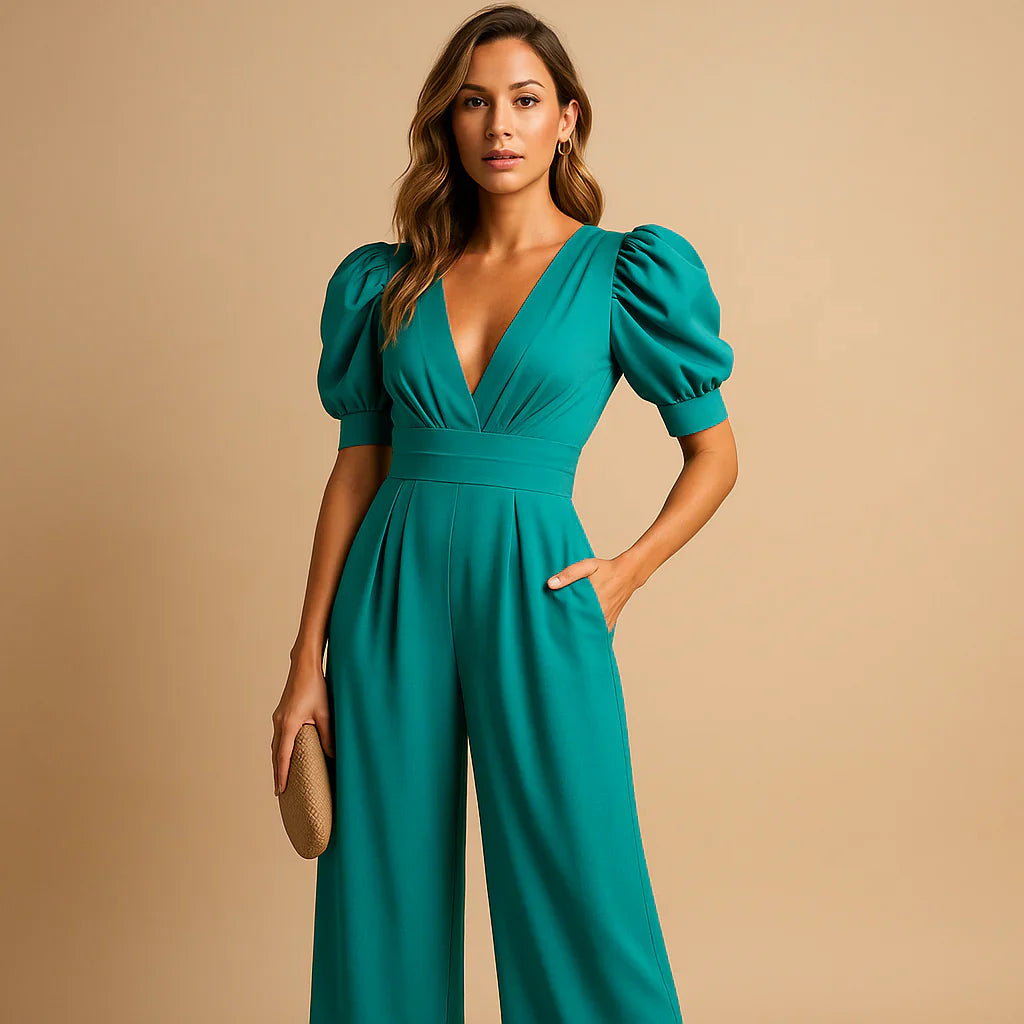 Leanne | Maxi tuta da donna con maniche a sbuffo
