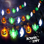 Decorazione a forma di zucca a pipistrello a batteria per esterni a LED per Halloween