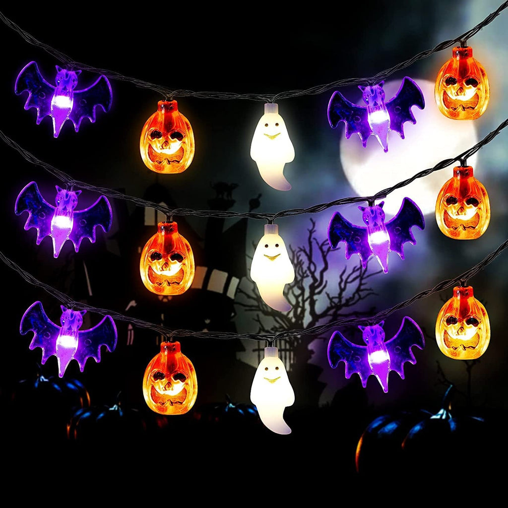 Decorazione a forma di zucca a pipistrello a batteria per esterni a LED per Halloween