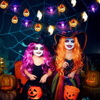 Decorazione a forma di zucca a pipistrello a batteria per esterni a LED per Halloween