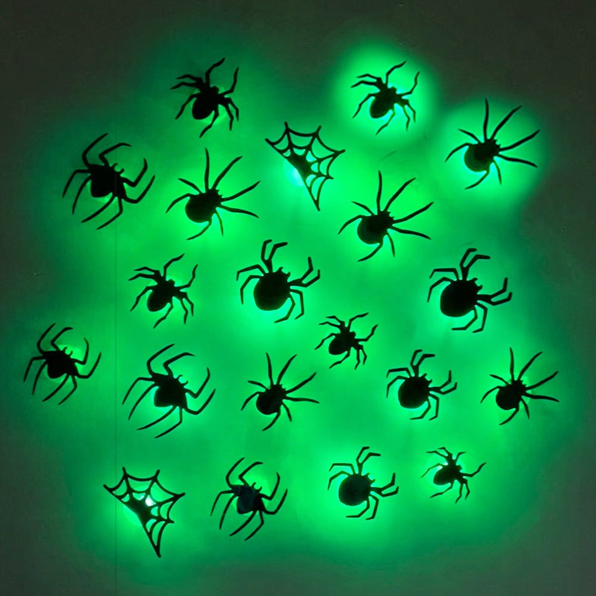 Adesivi per decorazioni murali a LED per Halloween con design che si illumina al buio per decorazioni per feste in casa stregata per interni ed esterni, design 3D illuminato