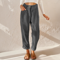 Pantaloni in velluto a coste a vita alta da donna