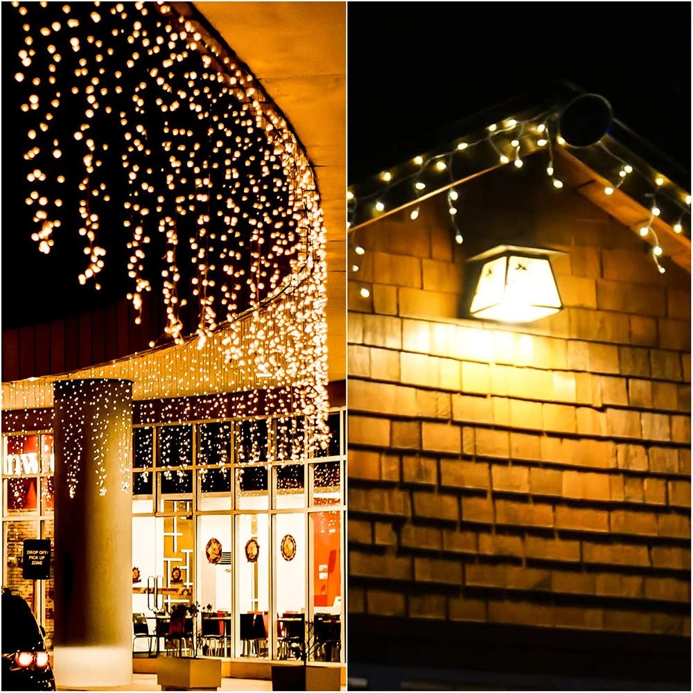 Luci di Natale a Tenda con 8 Modalità di Controllo - Luci Decorative di Natale Pendenti con Telecomando