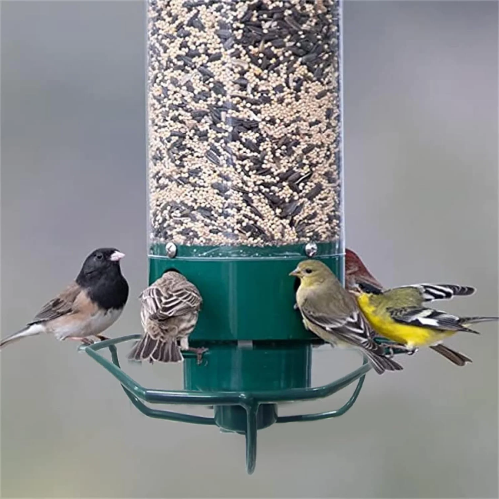 Mangiatoia per uccelli in metallo anti-scoiattolo sospesa da esterno per giardino, a tubo