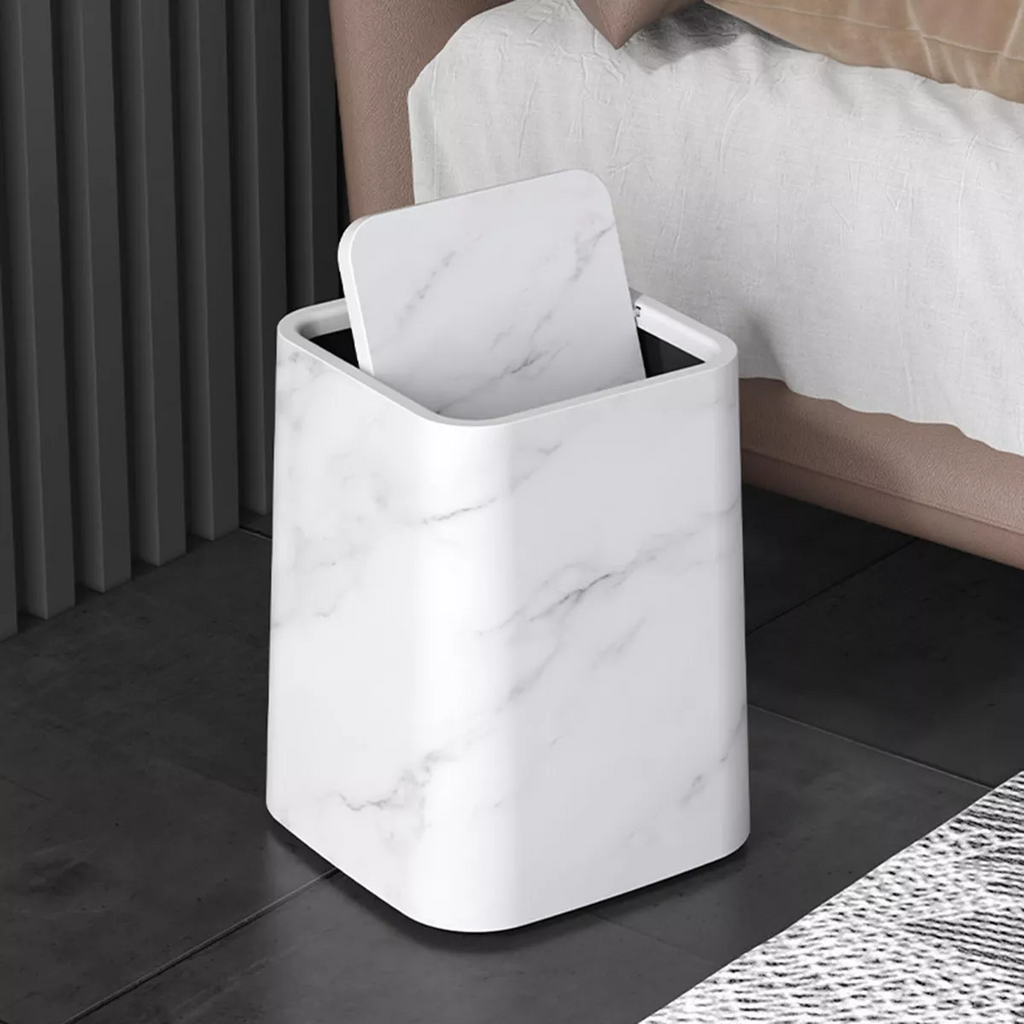 Marble Trash Can | Elegante coperchio girevole