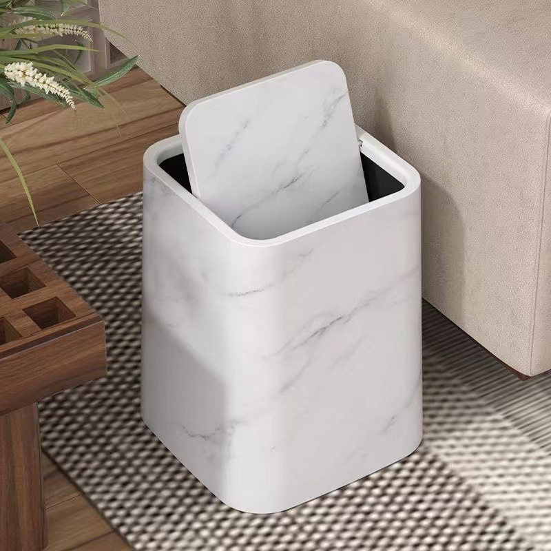 Marble Trash Can | Elegante coperchio girevole