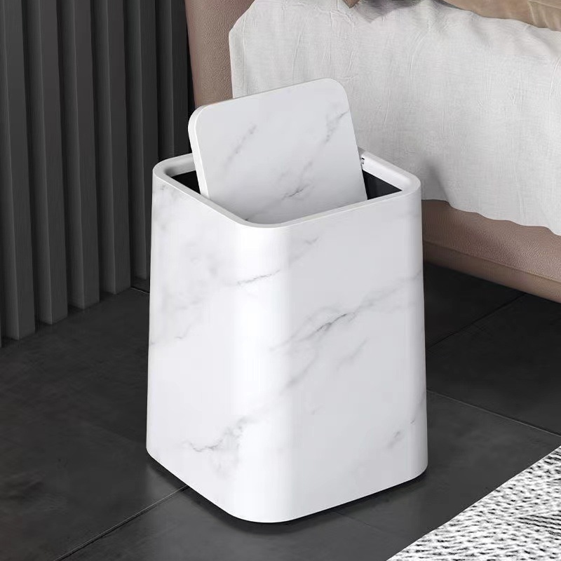 Marble Trash Can | Elegante coperchio girevole