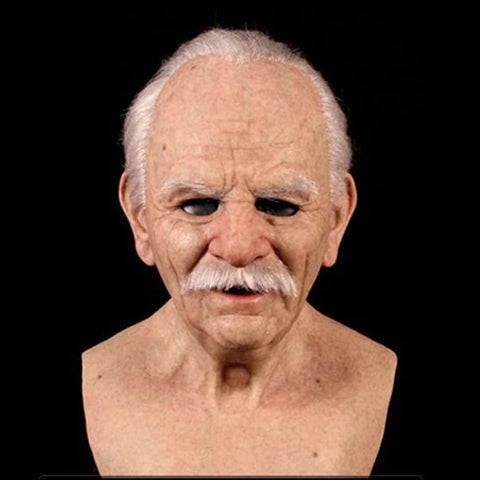 Maschera in silicone iper realistica da anziano