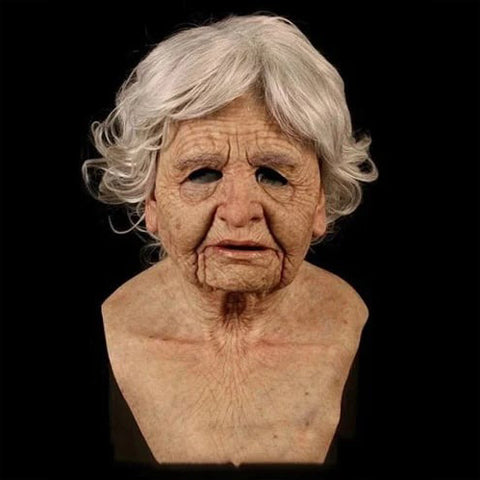 Maschera in silicone iper realistica da anziano
