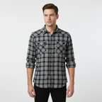 Camicia da uomo in flanella a maniche lunghe a quadri