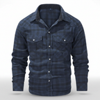 Camicia da uomo in flanella a maniche lunghe a quadri