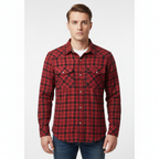 Camicia da uomo in flanella a maniche lunghe a quadri