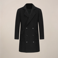 Soprabito doppiopetto nero da uomo | Elegante cappotto lungo invernale