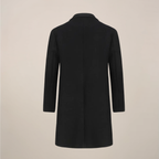 Soprabito doppiopetto nero da uomo | Elegante cappotto lungo invernale
