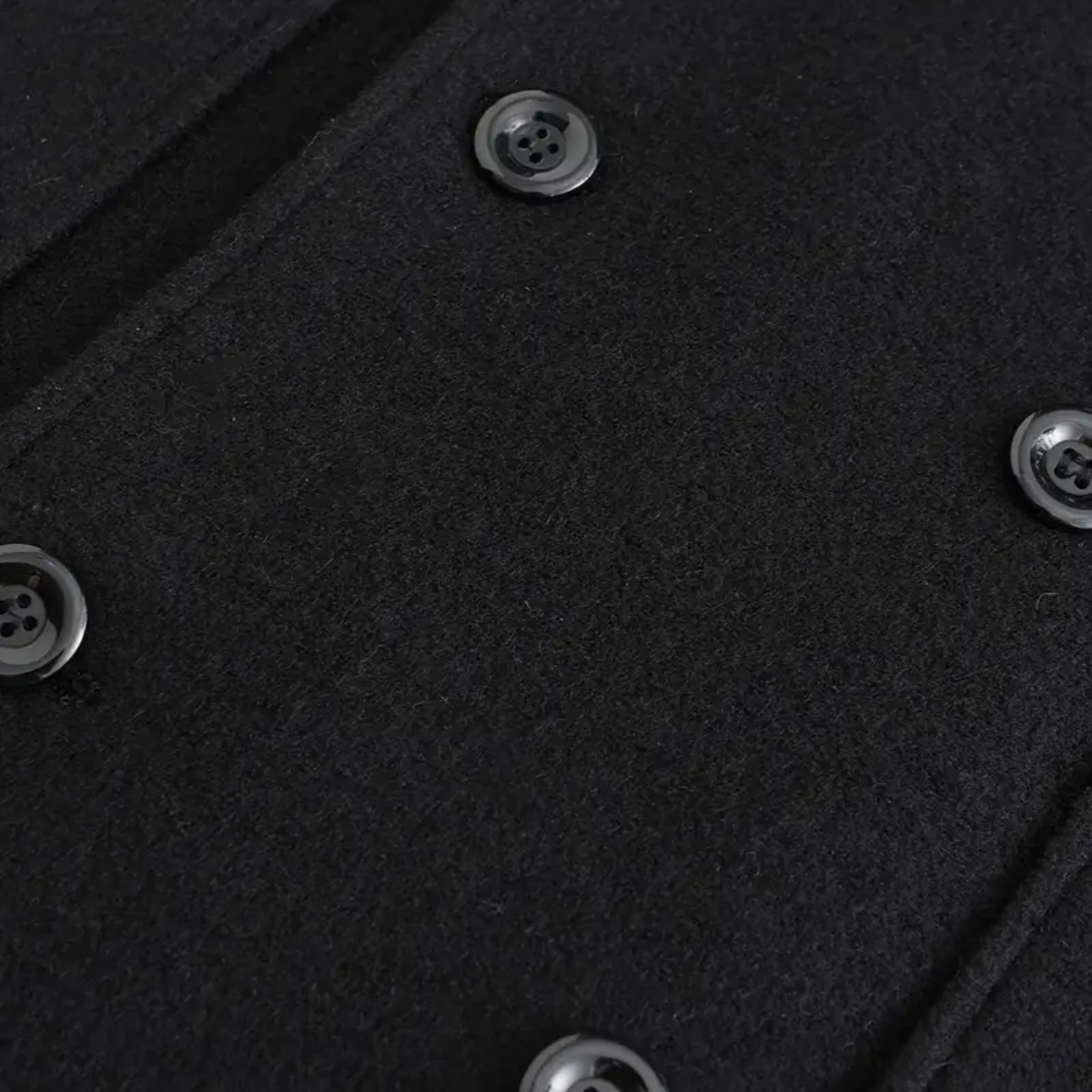 Soprabito doppiopetto nero da uomo | Elegante cappotto lungo invernale