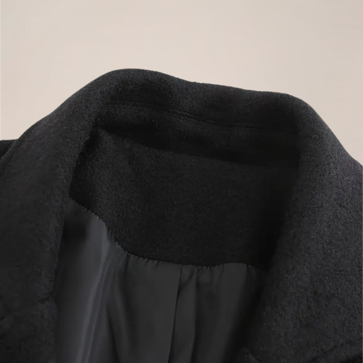 Soprabito doppiopetto nero da uomo | Elegante cappotto lungo invernale