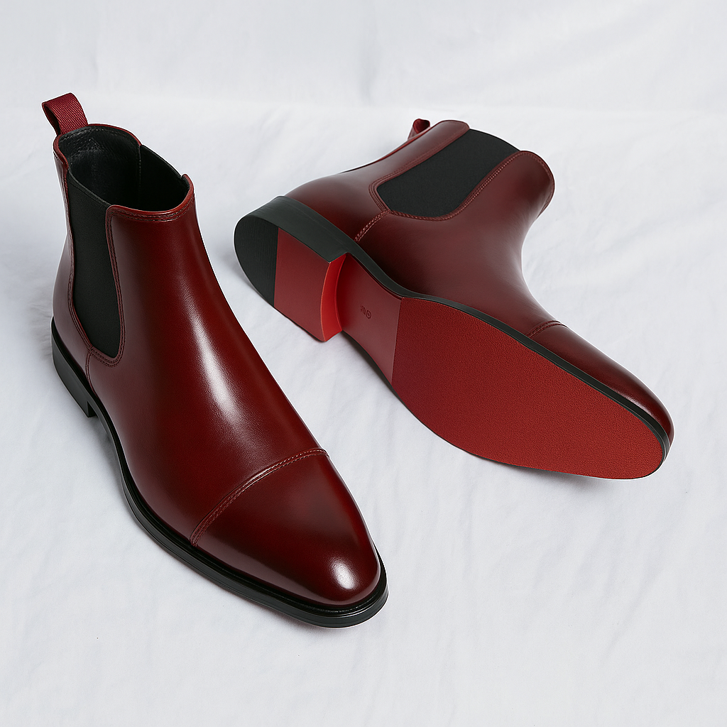Stivaletti Chelsea Sharp da uomo con caratteristica suola rossa