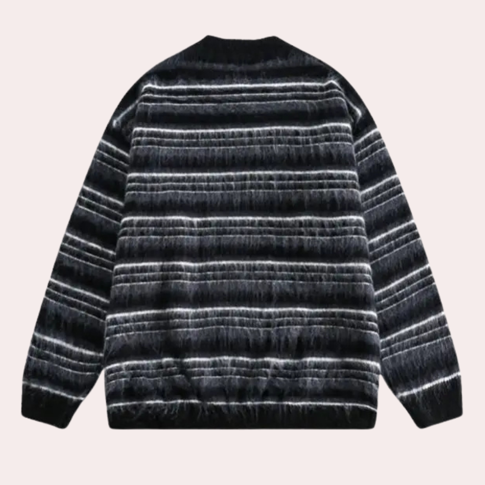 Maglione a righe da uomo: stile disinvolto e vestibilità comoda e confortevole