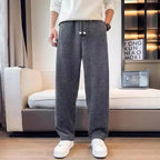 Pantaloni da uomo in maglia affusolata spazzolata