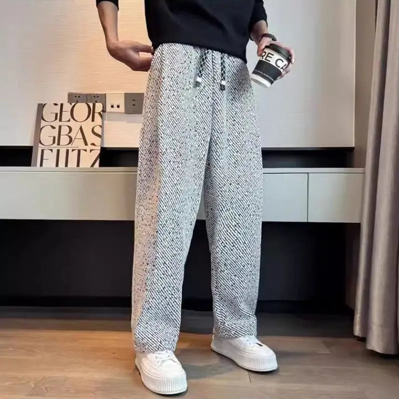 Pantaloni da uomo in maglia affusolata spazzolata