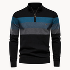Maglione con zip a quarti a righe Burk da uomo