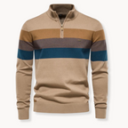 Maglione con zip a quarti a righe Burk da uomo