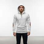 Felpa con cappuccio casual da uomo con abbottonatura a mezzo bottone