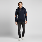Felpa con cappuccio casual da uomo con abbottonatura a mezzo bottone