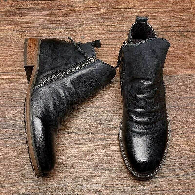 Stivali in pelle casual da uomo