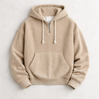 Felpa con cappuccio da uomo con zip a quarti casual comfort