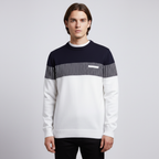 Maglione a maniche lunghe a blocchi di colore a righe da uomo