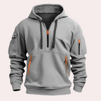 Felpa con cappuccio Théo casual da uomo con dettagli con cerniera per il comfort quotidiano