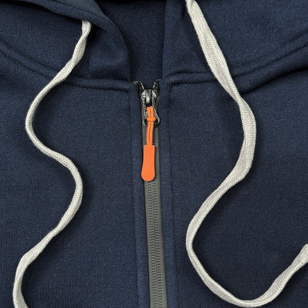 Felpa con cappuccio Théo casual da uomo con dettagli con cerniera per il comfort quotidiano