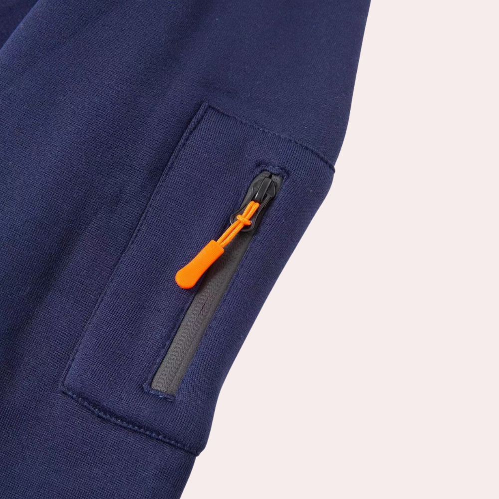 Felpa con cappuccio Théo casual da uomo con dettagli con cerniera per il comfort quotidiano